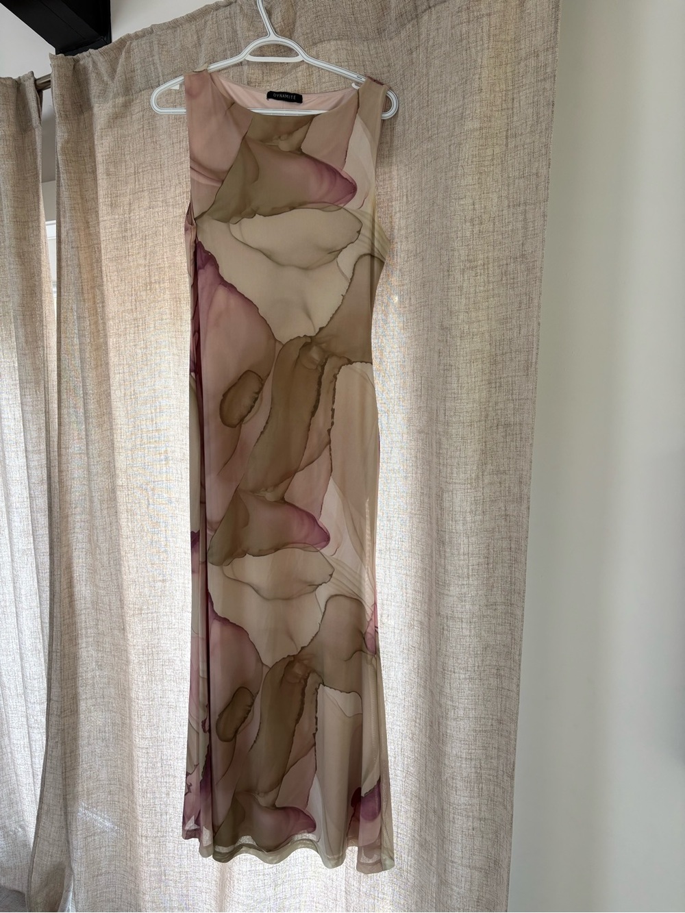Sleeveless Floral Watercolor bodycon dress - Blush & Olive